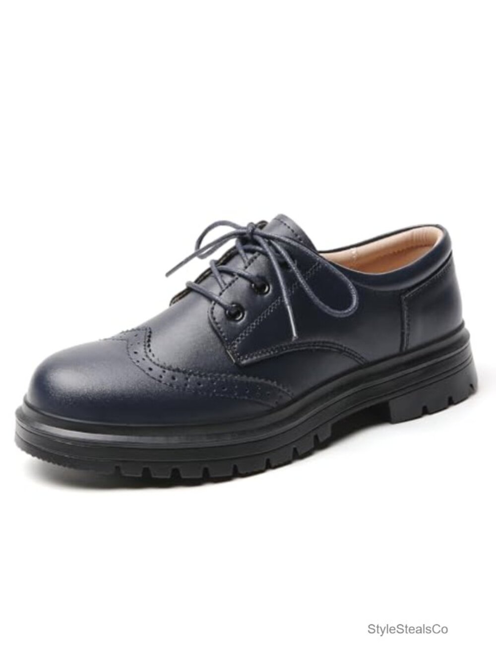 Women's Classic Oxford Shoes Faux Leather Platform Lace-Up Comfort Dress Shoes